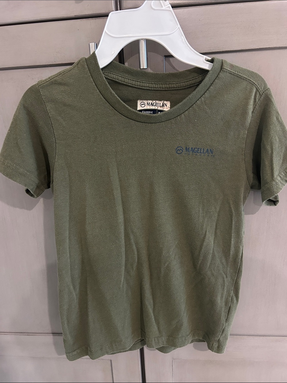 Magellan Outdoors Kids Olive Green Short Sleeve Tee with Chest Logo
